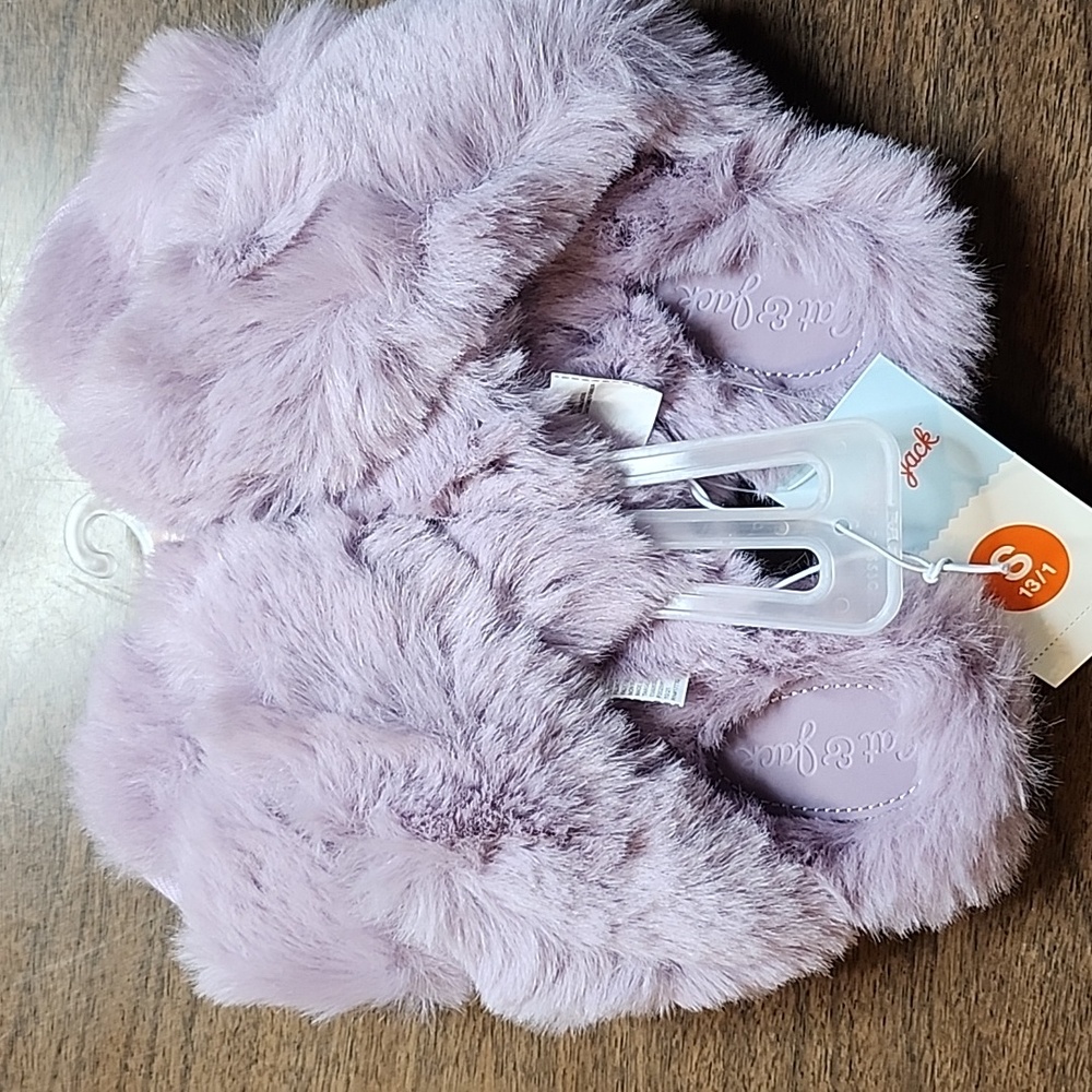 Cat & Jack Slippers, Purple,‎ Girls Size Small, 13/1, NEW